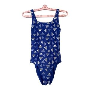 Adidas‎ Women’s Sportswear Blue and White One Piece Swimsuit, Size 8